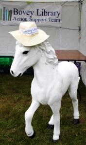 A horse at Bovey Library stall